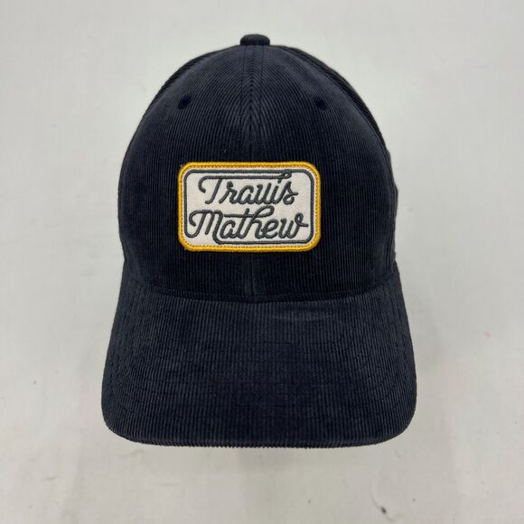 Travis Mathew Hat Mens Adjustable Snapback Corduroy Charcoal Embroidered Cotton - Picture 3 of 10
